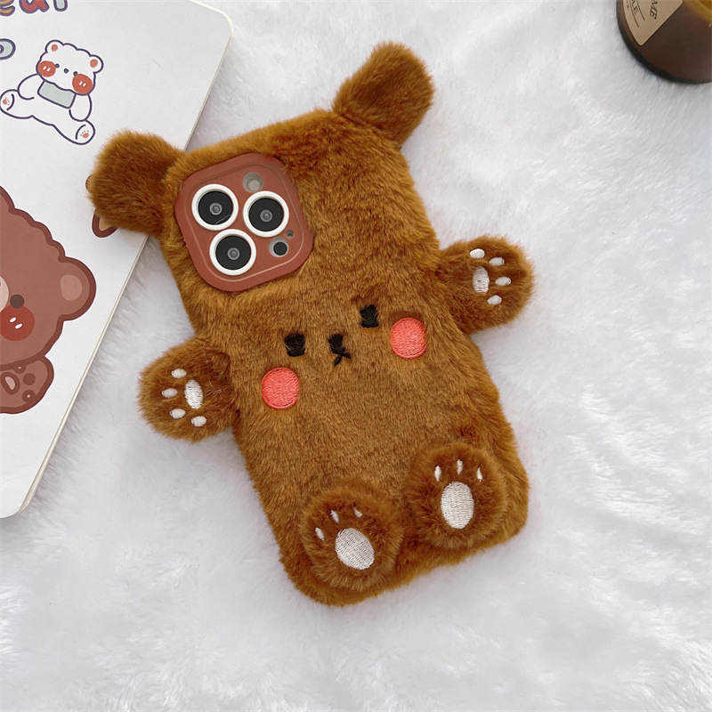 Korean 3D Cartoon Bear Fluffy  - Apple Iphone 15 Pro Max recension och pris