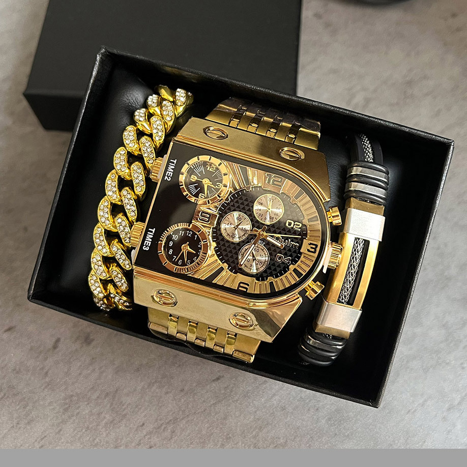 Men's luxury rectangular gold  - Smartwatch Faces recension och pris