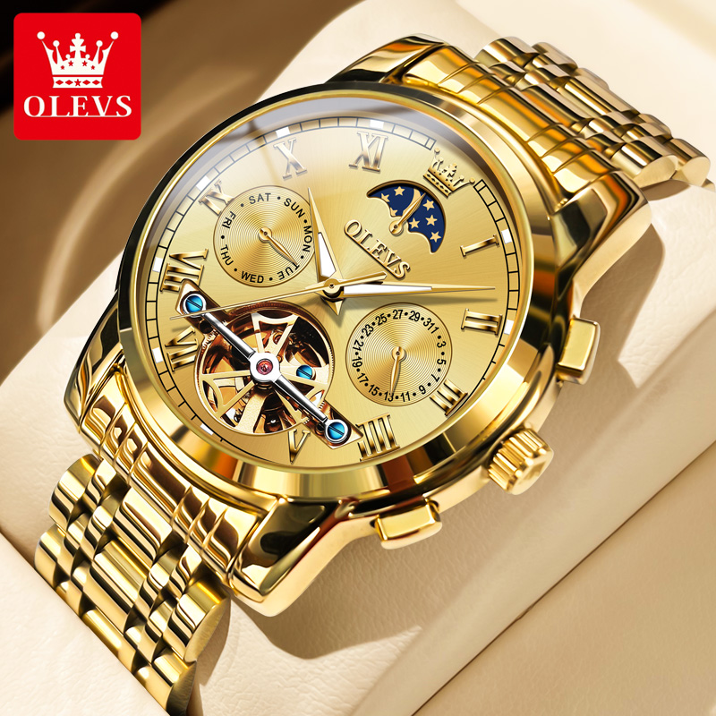 OLEVS 6617 Men's Classic Mecha - Leather Classic Strap recension och pris