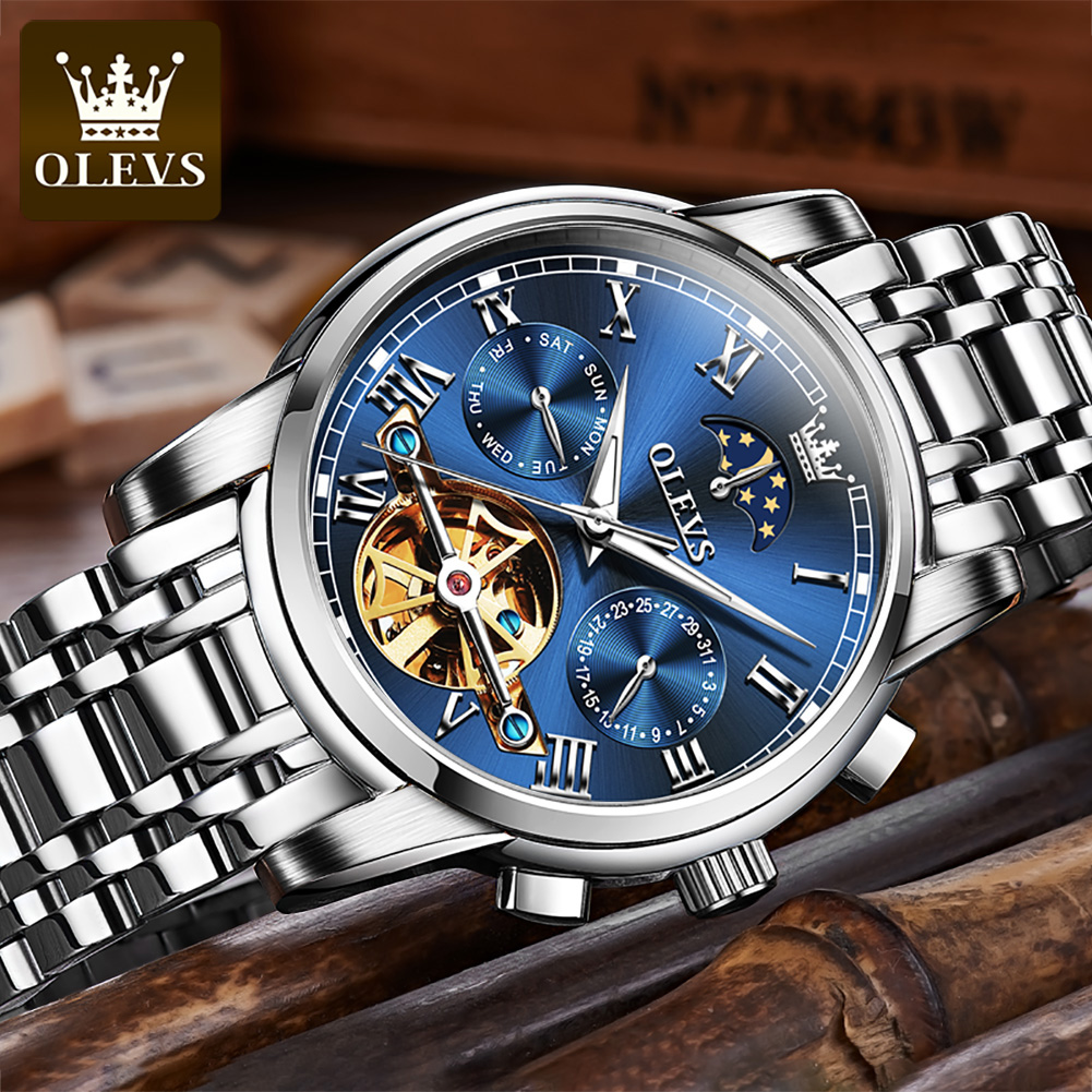 OLEVS 6617 Men's Classic Mecha - Leather Classic Strap recension och pris
