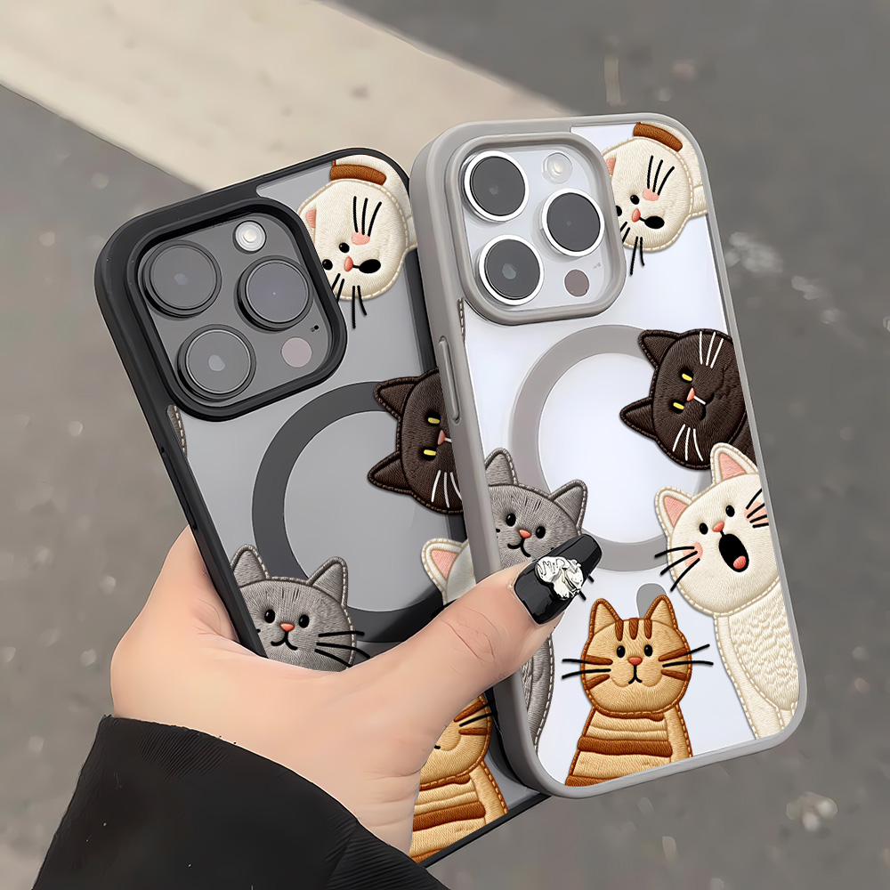 Cute Faux Embroidery Cat Phone - Apple Iphone 15 Pro Max recension och pris