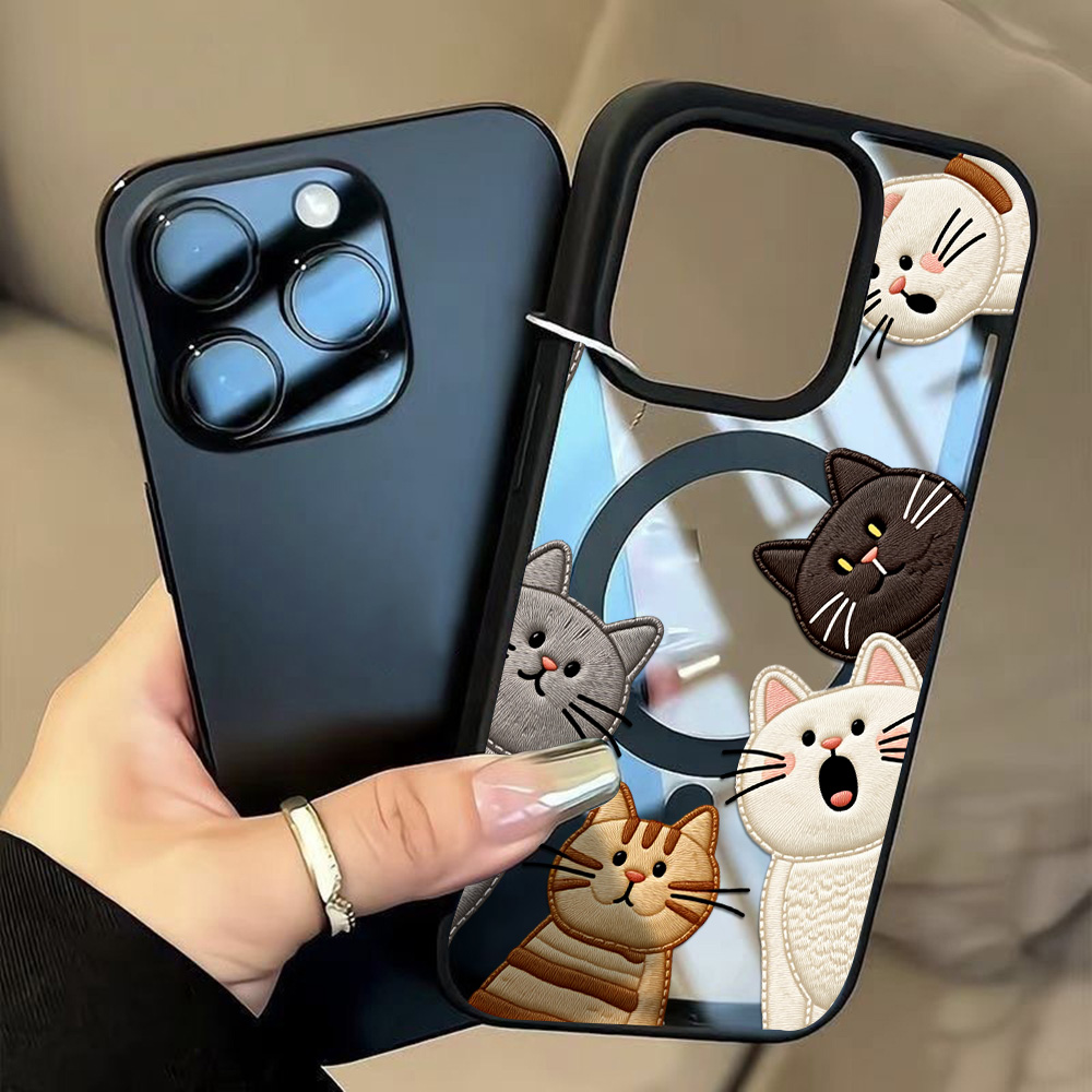 Cute Faux Embroidery Cat Phone - Apple Iphone 15 Pro Max recension och pris